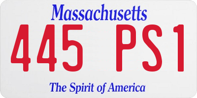 MA license plate 445PS1