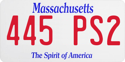 MA license plate 445PS2