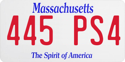 MA license plate 445PS4