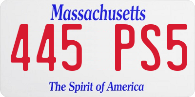 MA license plate 445PS5
