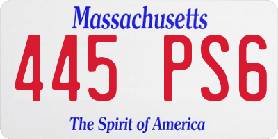 MA license plate 445PS6