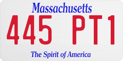 MA license plate 445PT1