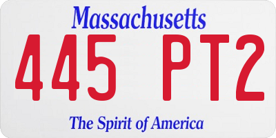 MA license plate 445PT2