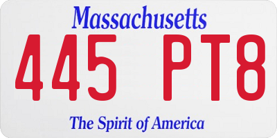 MA license plate 445PT8