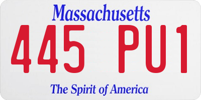 MA license plate 445PU1