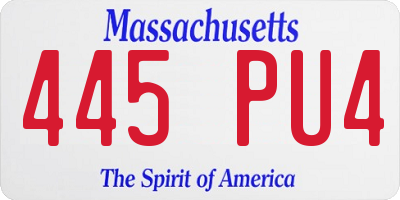 MA license plate 445PU4