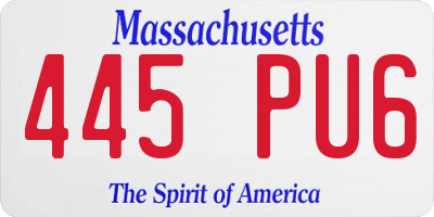 MA license plate 445PU6