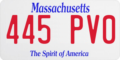 MA license plate 445PV0