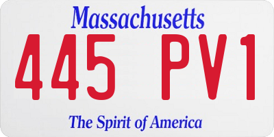 MA license plate 445PV1