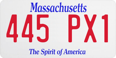 MA license plate 445PX1