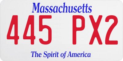 MA license plate 445PX2