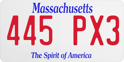 MA license plate 445PX3