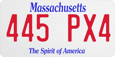 MA license plate 445PX4