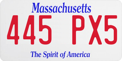 MA license plate 445PX5