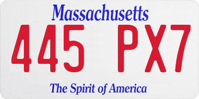 MA license plate 445PX7
