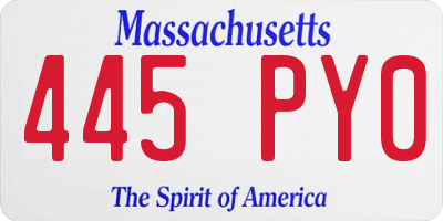 MA license plate 445PY0