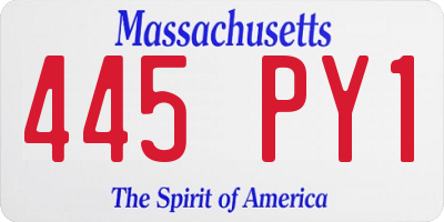 MA license plate 445PY1