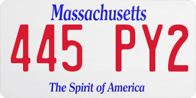 MA license plate 445PY2