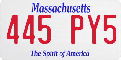 MA license plate 445PY5