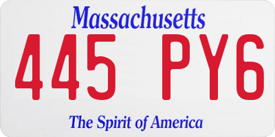 MA license plate 445PY6