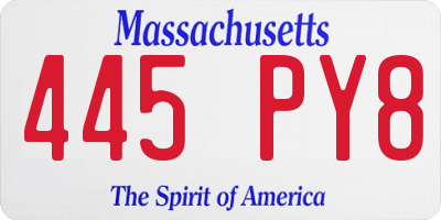 MA license plate 445PY8