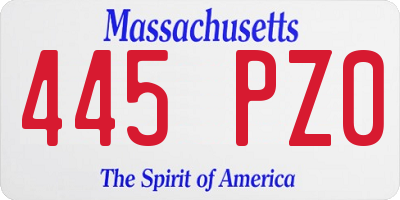 MA license plate 445PZ0