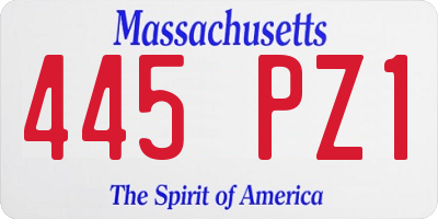 MA license plate 445PZ1