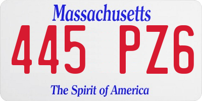 MA license plate 445PZ6