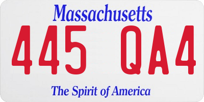 MA license plate 445QA4