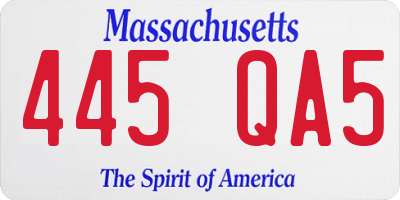 MA license plate 445QA5