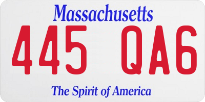 MA license plate 445QA6