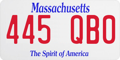 MA license plate 445QB0