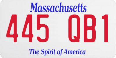MA license plate 445QB1