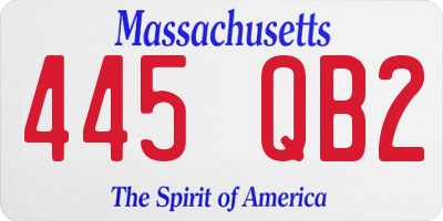 MA license plate 445QB2