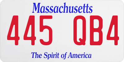MA license plate 445QB4