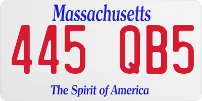 MA license plate 445QB5
