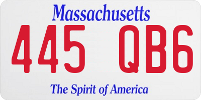 MA license plate 445QB6