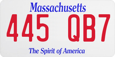 MA license plate 445QB7