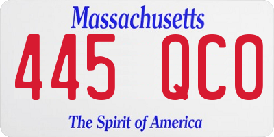 MA license plate 445QC0