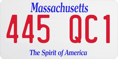MA license plate 445QC1