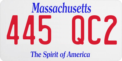MA license plate 445QC2