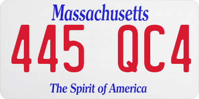 MA license plate 445QC4