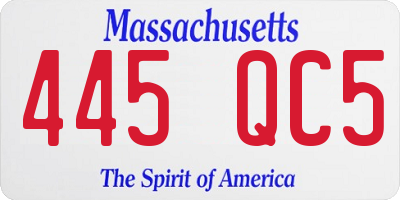 MA license plate 445QC5