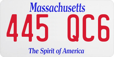 MA license plate 445QC6