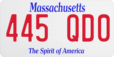MA license plate 445QD0