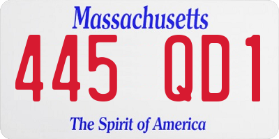 MA license plate 445QD1