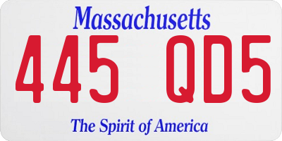 MA license plate 445QD5