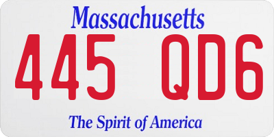 MA license plate 445QD6