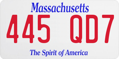 MA license plate 445QD7
