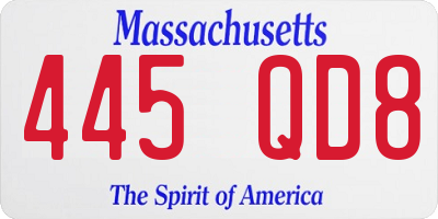 MA license plate 445QD8
